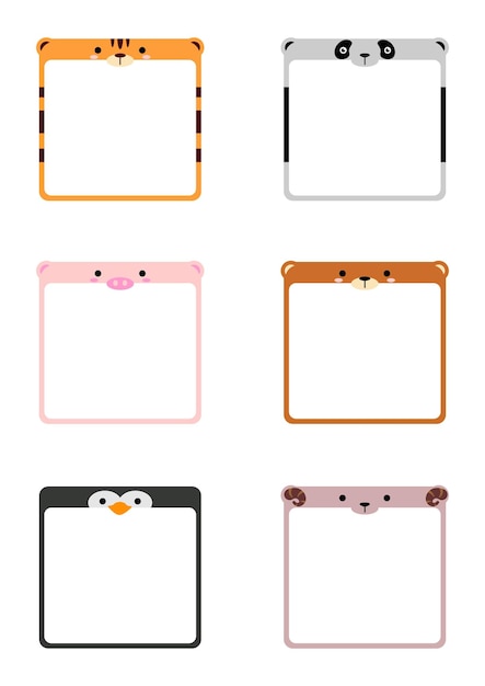 Vector cute animal frame