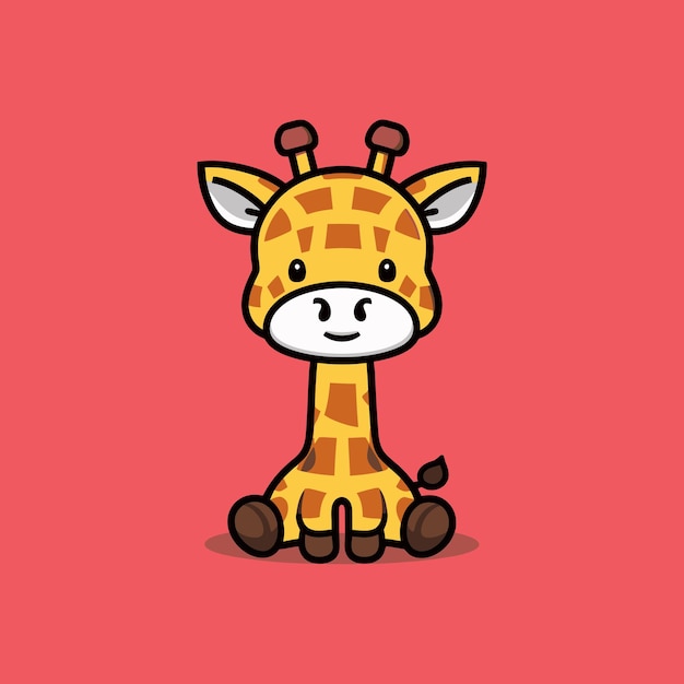 Vector cute animal giraffe