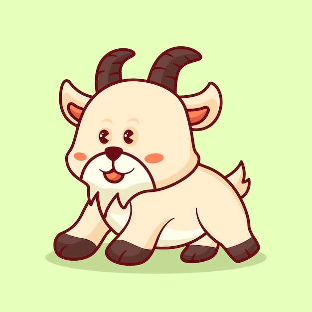 Cute animal goat cartoon vector icon illustration