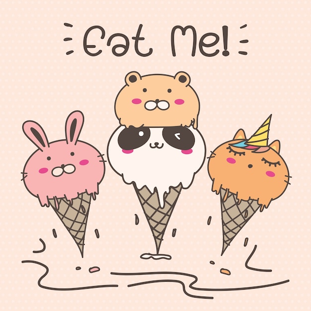 Cute animal ice cream.