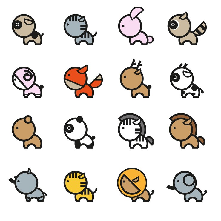 かわいい動物アイコンセット