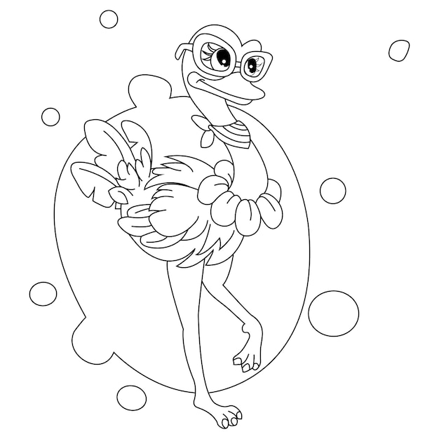 Cute Animal line art coloring pages for kidsvector artKDP