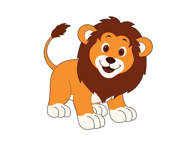 可愛い動物ライオンのイラスト