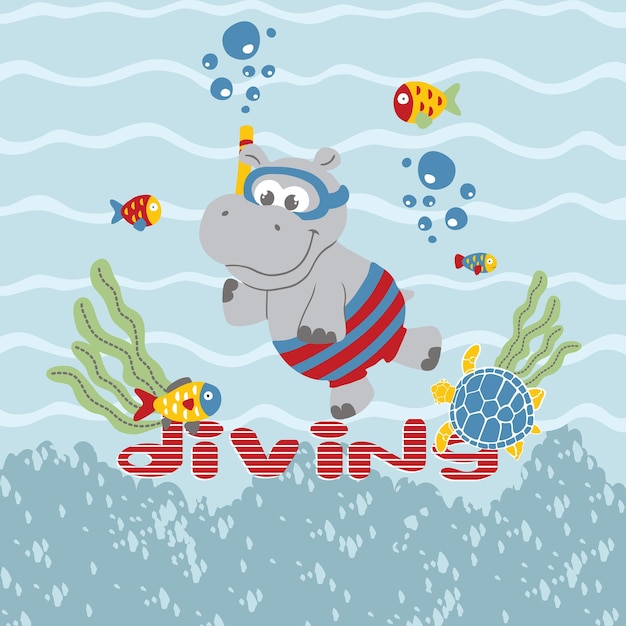 cute animal loves to diving