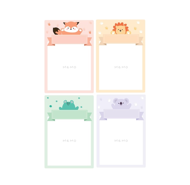 Cute animal memo paper