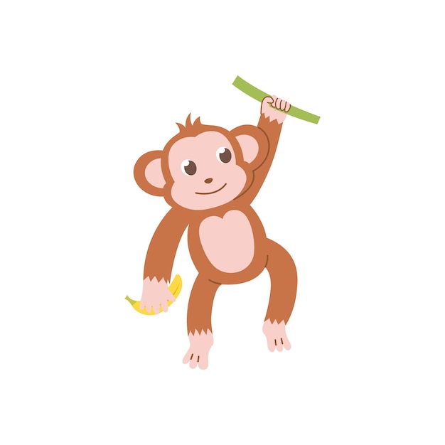 cute animal monkey vector set animals