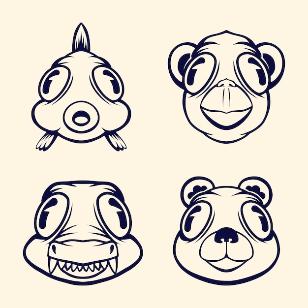 cute animal outline vector art