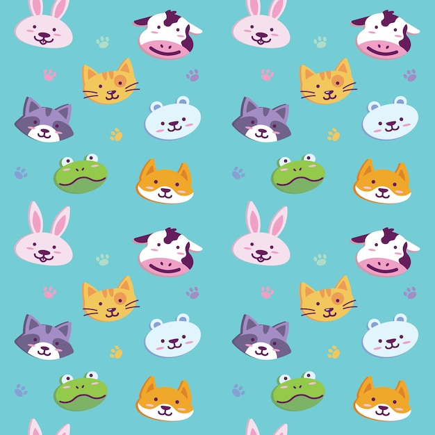 Vector cute animal pattern background