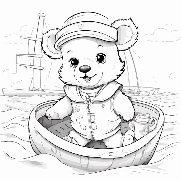 cute animal or pirates with cartoon style coloring or page