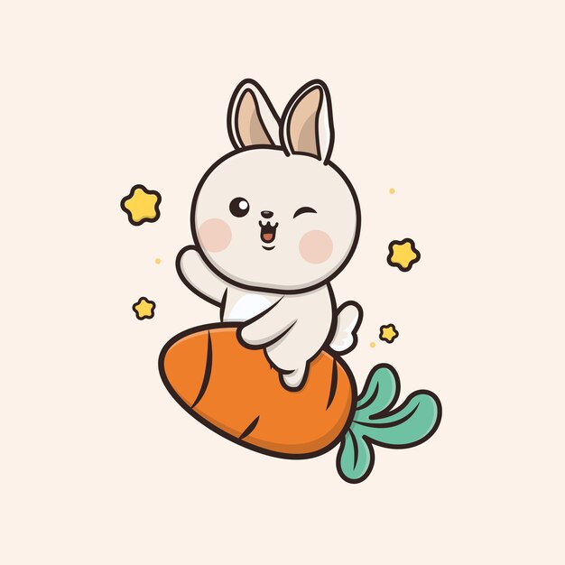 Vector cute animal rabbit
