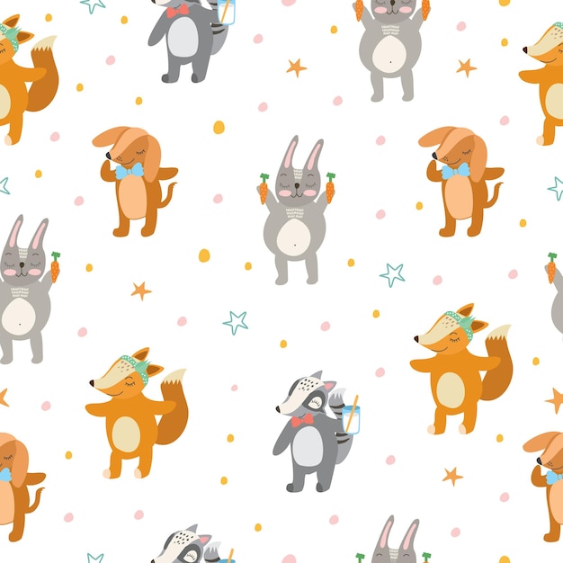 cute animal seamless pattern