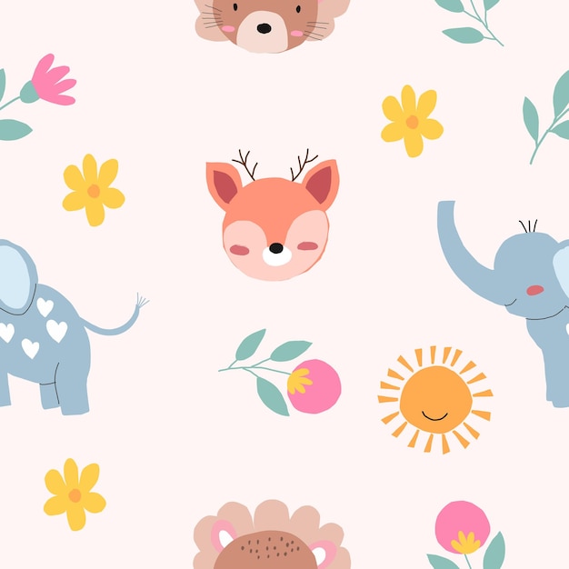 Cute Animal Seamless Pattern