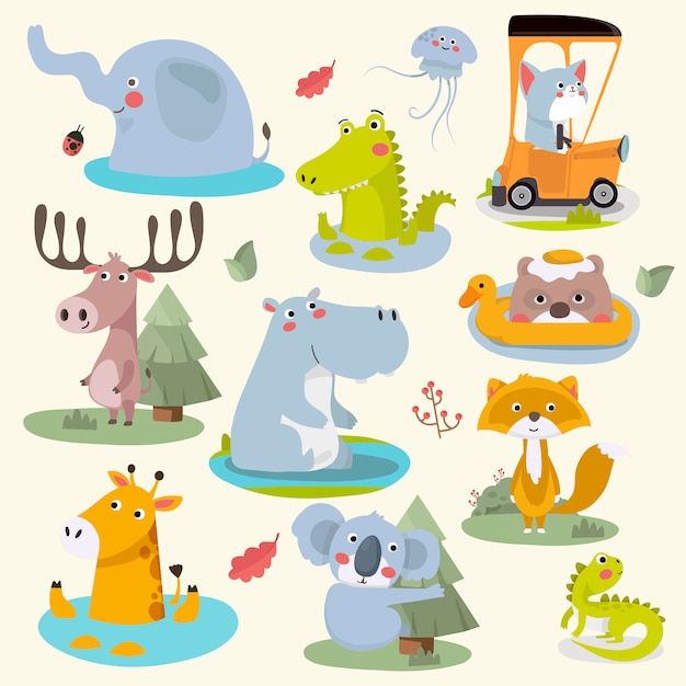 Cute animal set