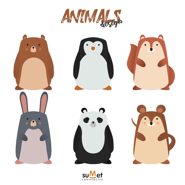 Cute animal set 