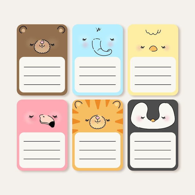 cute animal stickers premium vector