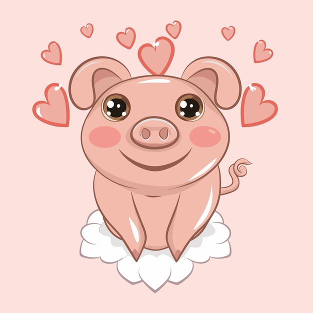 Cute animal valentine's day vector design