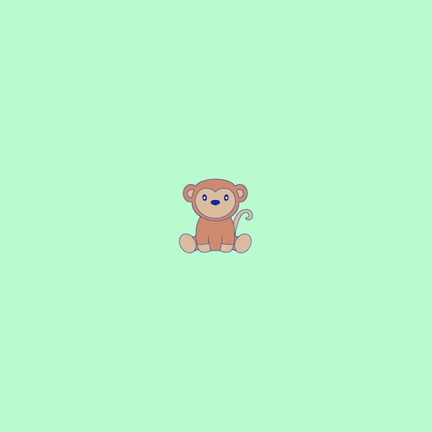 cute animal vector monkey book