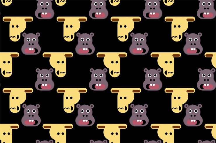 Vector cute animal wrapping paper seamless pattern background
