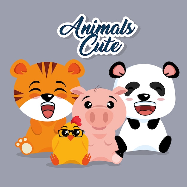 Cute animals cartoon