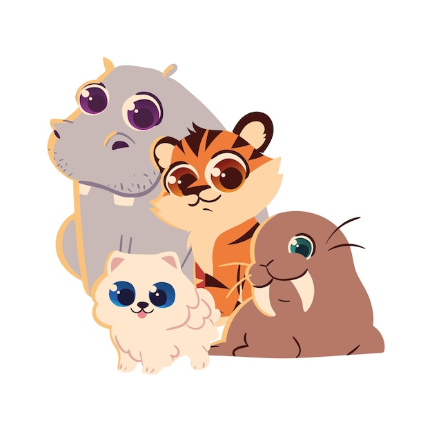 Vector cute animals cartoon