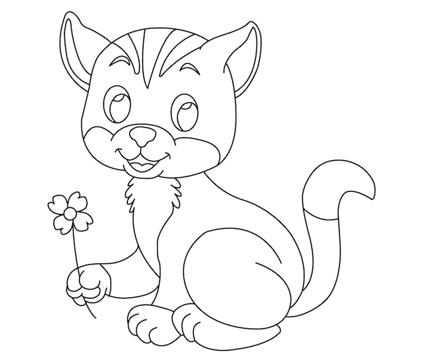 Cute animals coloring, hand draw animals, outline vector, animals line art illustration