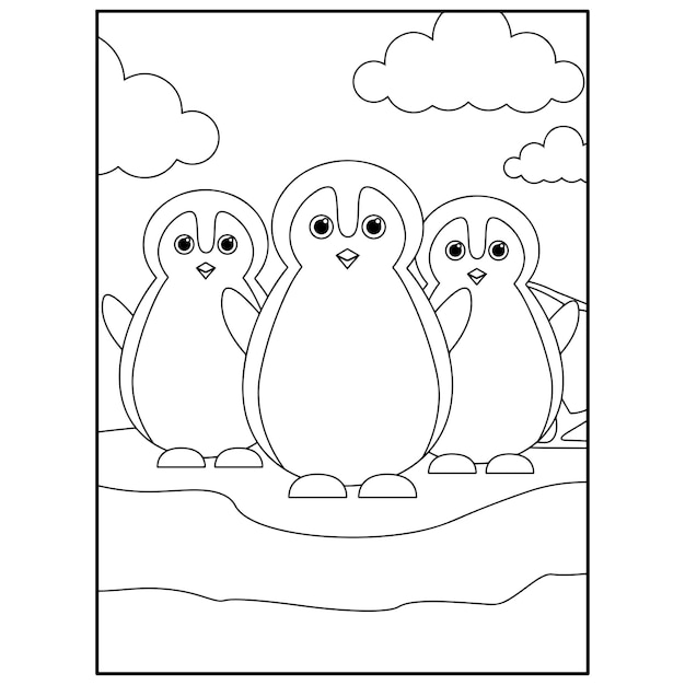 Vector cute animals coloring pages for kids premium vector