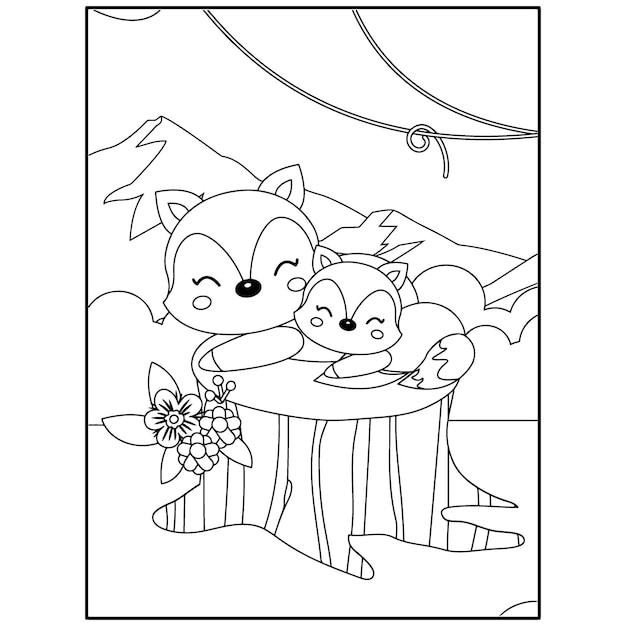 Cute Animals coloring pages for kids