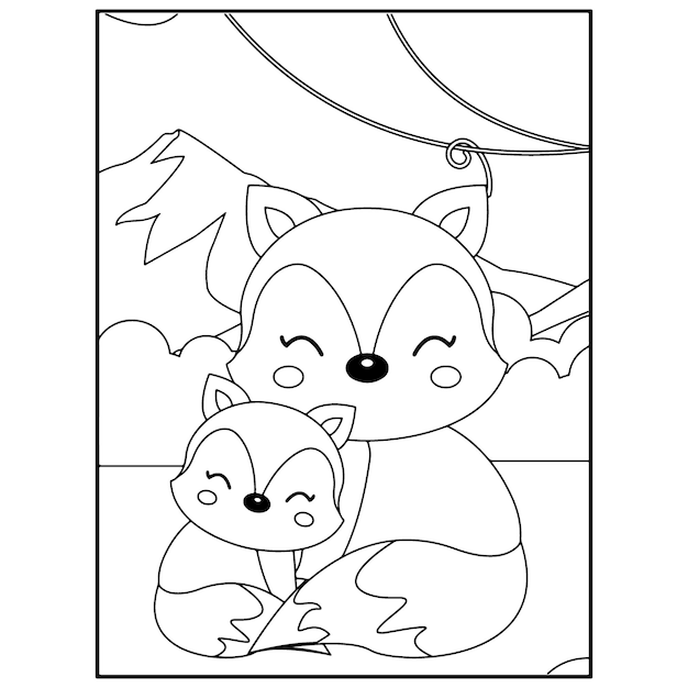 Cute Animals coloring pages for kids