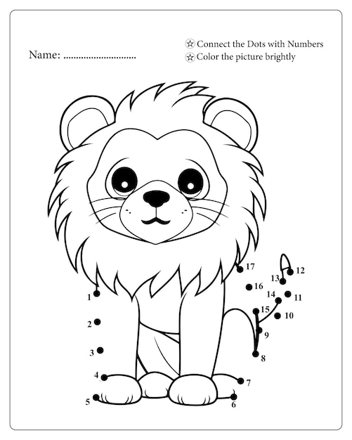 Cute Animals Dot To Dot Coloring Pages for Kids