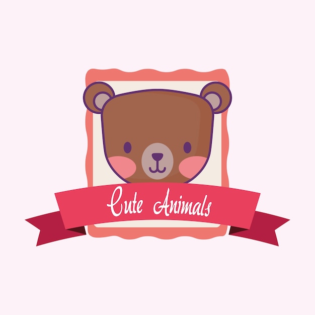 Cute animals emblem