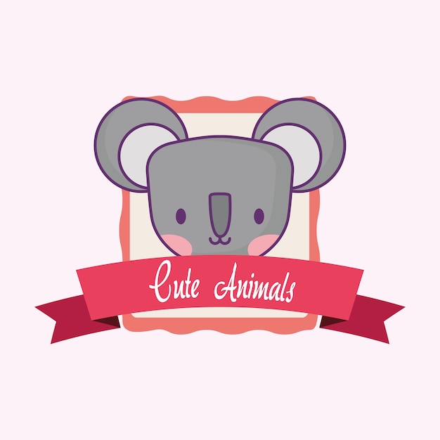 Cute animals emblem 