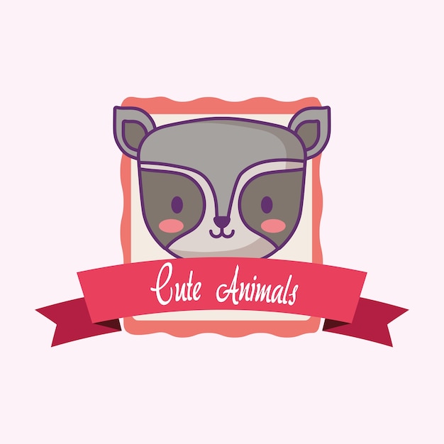 Cute animals emblem