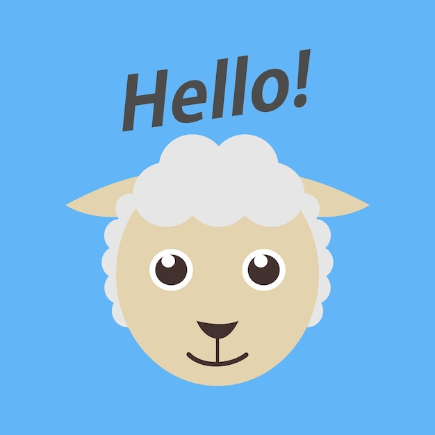 Vector cute animals illustration design vector. cute lamb