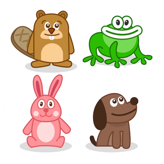 Vector cute animals illustration