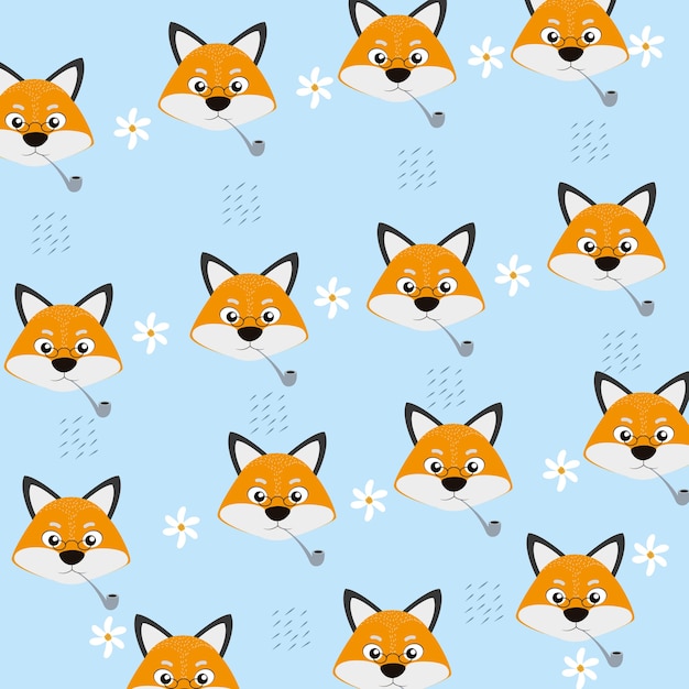 Cute animals pattern background