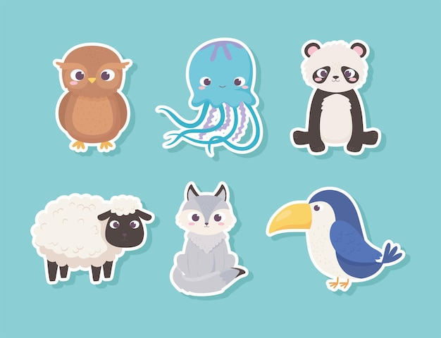 Cute animals sticker