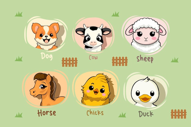 Cute Animals Vector Set 4