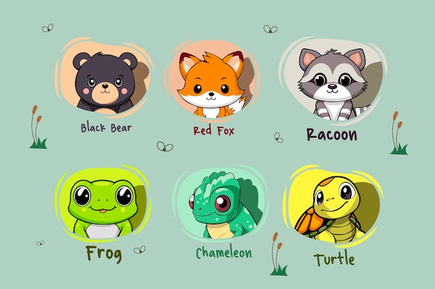 Vector cute animals vector set 5