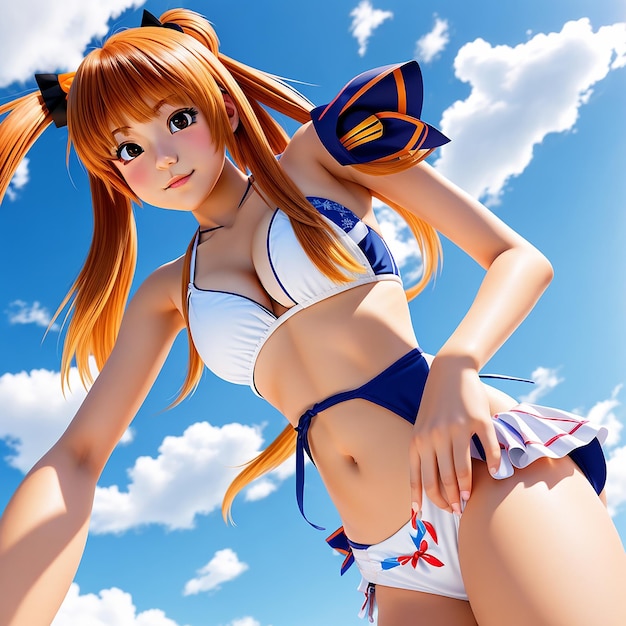 Premium Vector  Cute anime bikini girls