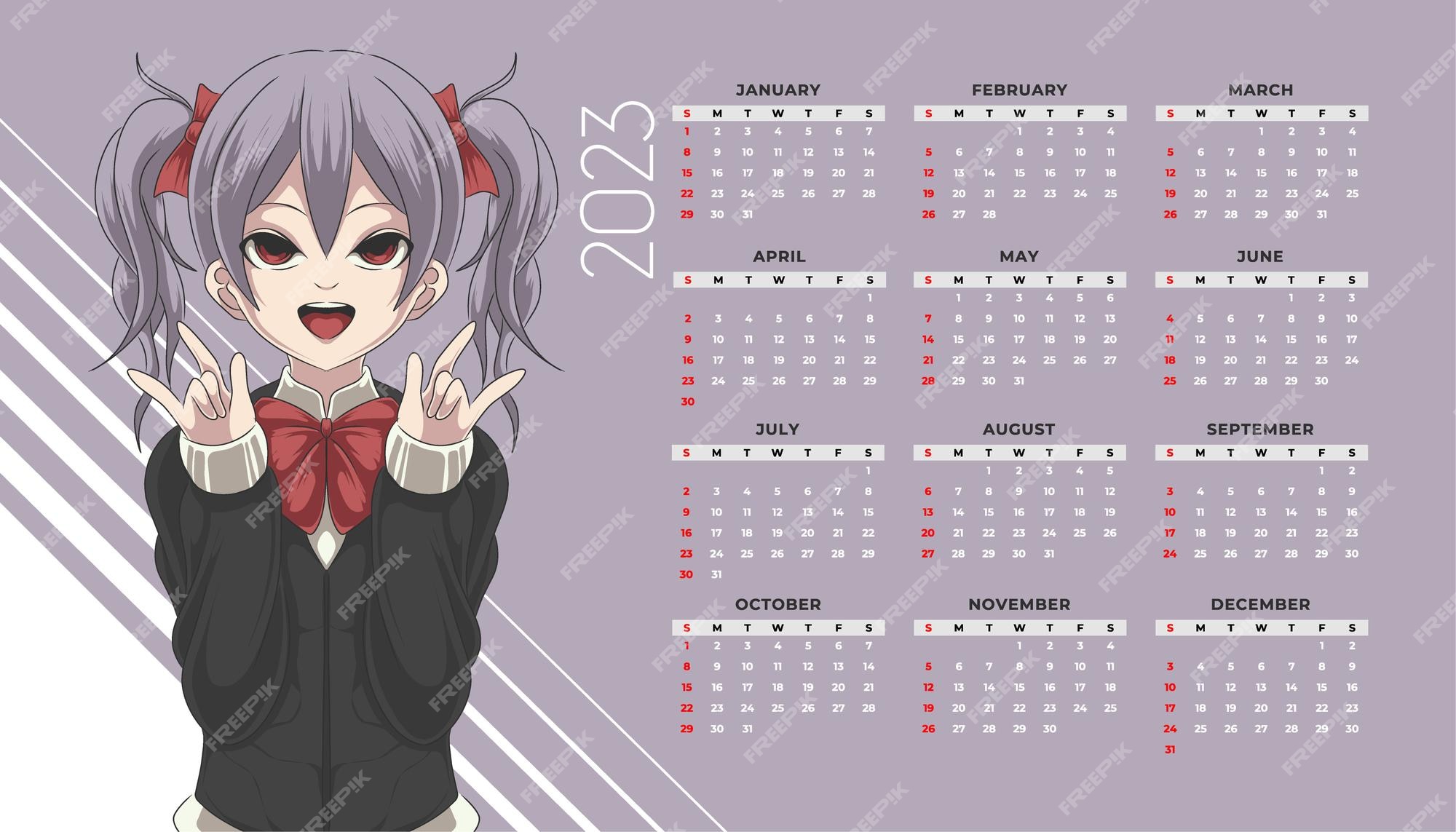 Calendário Anime