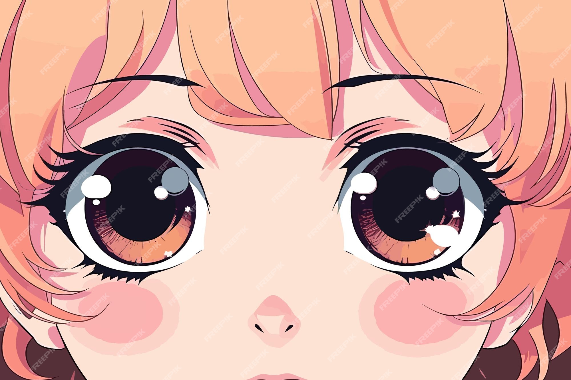 Premium Vector  Pink anime eyes girl eyes