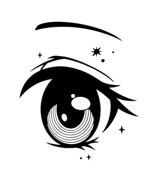 Cute anime girl eye Vector illustration