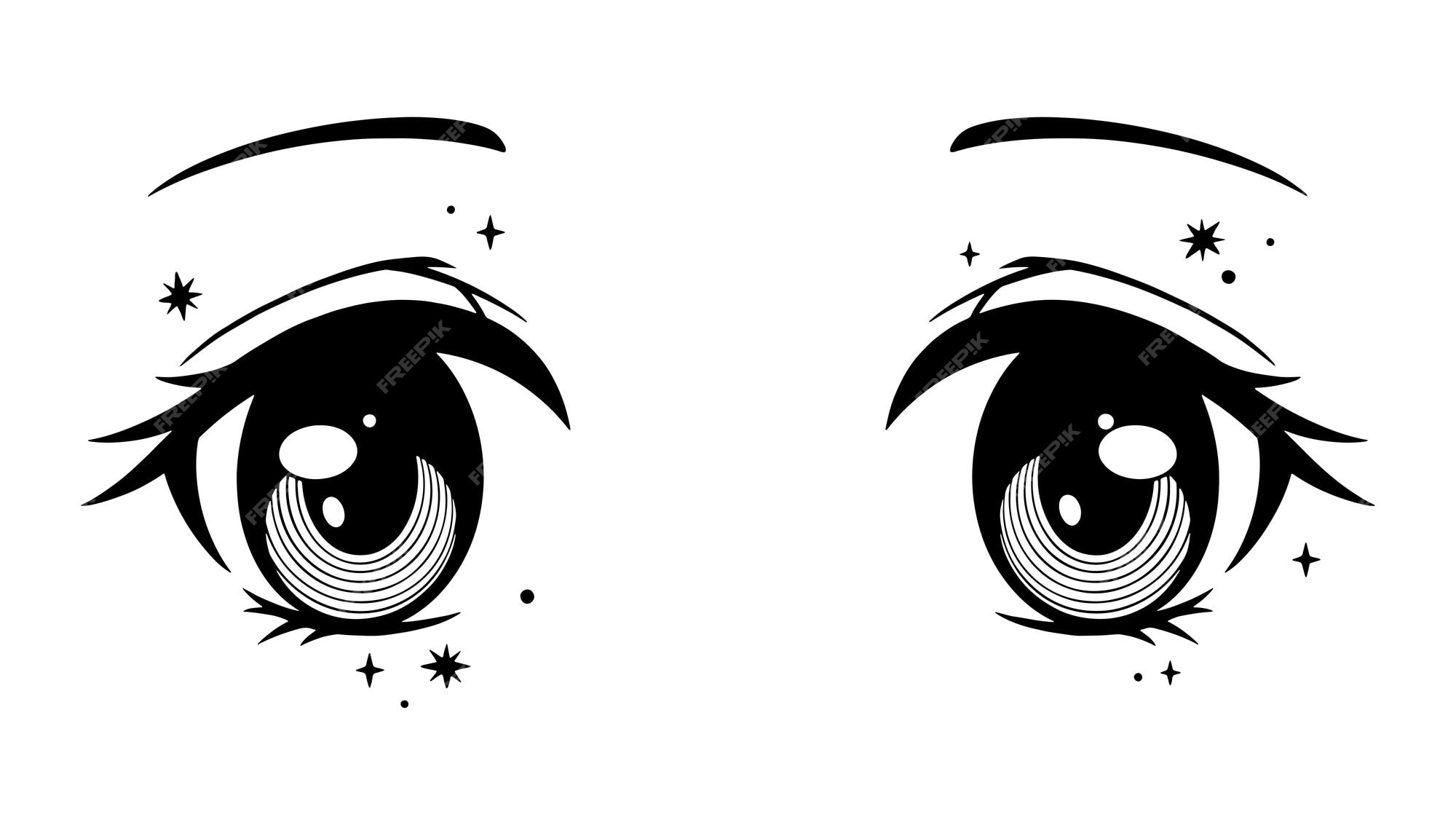 Cute Female Manga Anime Eyes Vector Images (over 1,200)