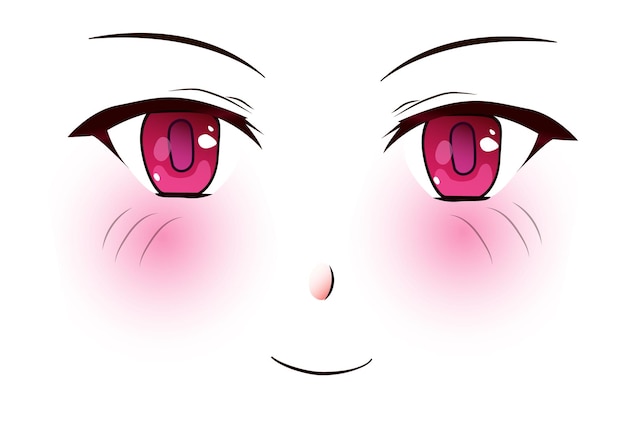 Vector cute anime girl face