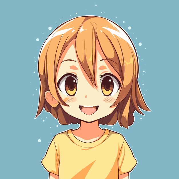 Vector cute anime girl kawaii vector