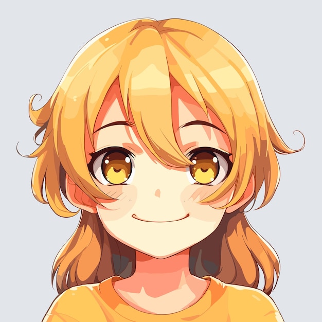 Vector cute anime girl kawaii vector