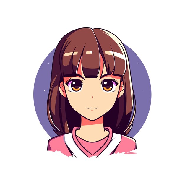 Cute anime girl kawaii vector