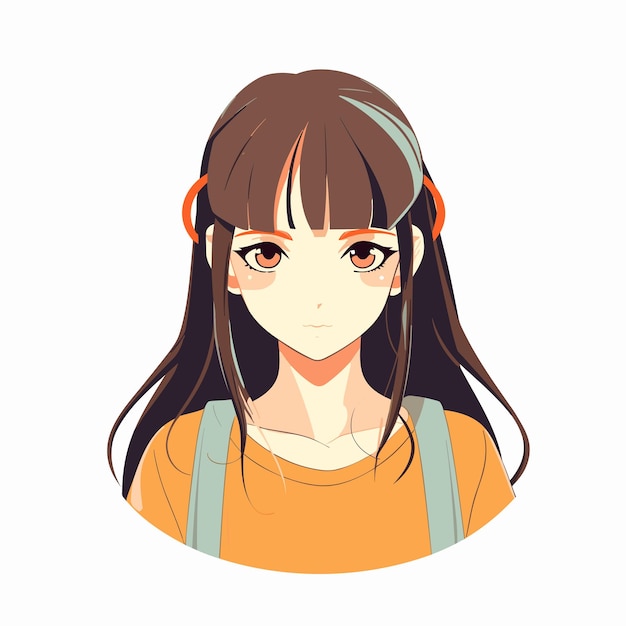 Cute anime girl kawaii vector