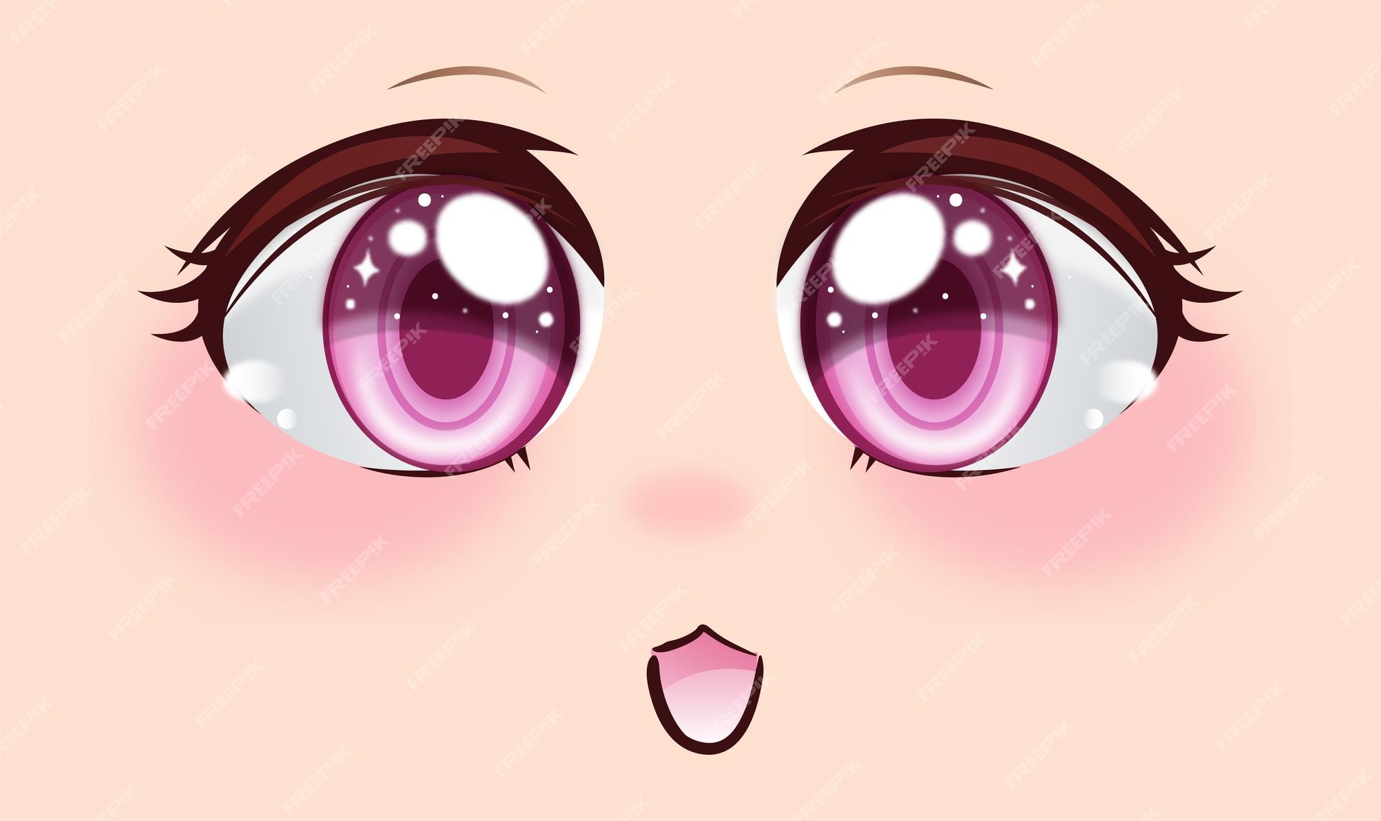 Premium Vector  Pink anime eyes girl eyes