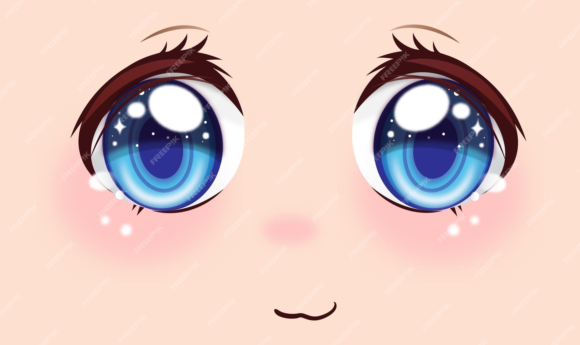 Premium Vector  Cute anime girls eyes. manga face expressions